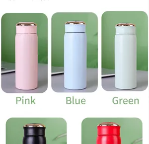 Selection of 304 stainless steel insulated water bottles in various pastel colors