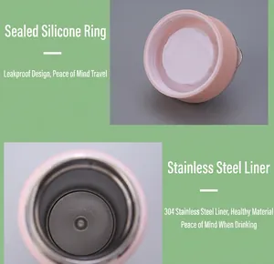 Detail view of 304 stainless steel liner and leak-proof silicone seal for tumbler.