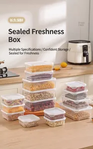 Juego de recipientes herméticos transparentes para cereales y aperitivos en la cocina
