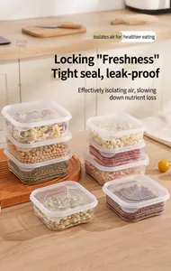 Juego de recipientes herméticos apilables de plástico para cereales y aperitivos