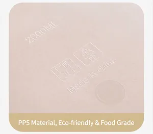 Primer plano de tarro de 2000ml de material PP5 con detalles de texto moldeado
