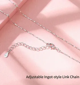 Detailed view of S925 sterling silver adjustable ingot chain necklace clasp