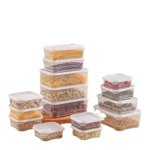 Recipientes herméticos de plástico transparente apilables para granos y frutos secos