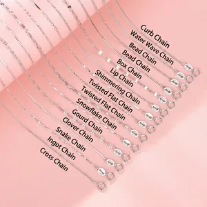 Collection of 925 sterling silver necklaces for women featuring various chain styles