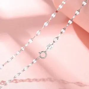 Minimalist S925 sterling silver melon seed chain necklace for women, elegant jewelry