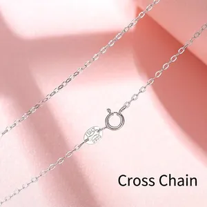 Minimalist S925 sterling silver cross chain necklace with Italy hallmark for women