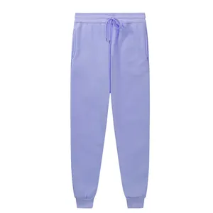 Premium lavender unisex fleece joggers with elastic drawstring waist and ribbed cuffs