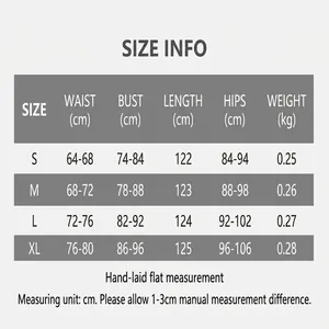 Detailed size chart for elegant summer lace slim evening dress with measurements in cm