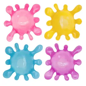 Set of four colorful splash-shaped maltose squeeze toys for sensory stress relief
