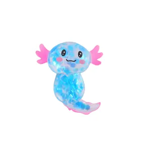 Cartoon blue axolotl sequin squishy toy for effective stress and pressure relief