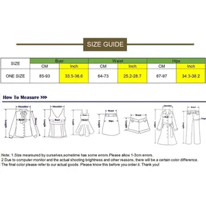 Size guide for Latin dance dress and stage costumes with Bust, Waist, and Hips measurements