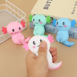 Cute and colorful axolotl squishy toys for stress relief with slow rebound effect