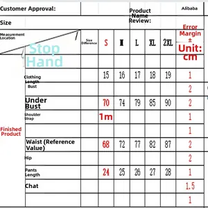 Detailed size chart table for women's two-piece bikini swimsuit with measurements in cm.