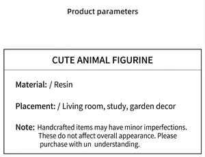 Spécifications détaillées des ornements d'animaux en résine pour jardin et maison
