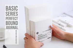 A5 minimalist white fixed-page notebook with lined, grid, and blank page options for journaling