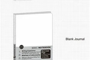 Minimalist A5 basic notebook refill core with 180 degree flat lay design