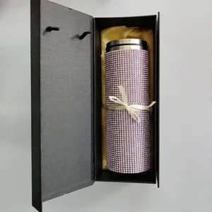 Elegante bicchiere da 20 once in acciaio inossidabile con strass in confezione regalo