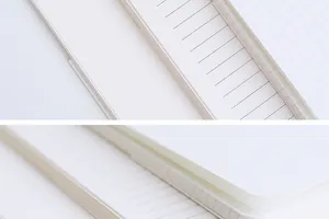Macro detail of high-quality blank, lined, and grid inner pages for notebook refills.