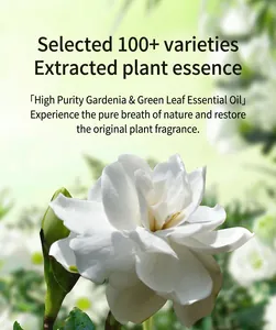 Macro detail of a white gardenia flower, highlighting the natural floral scent and purity.
