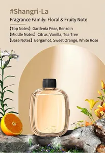 Detail of Shangri-La essential oil with floral and fruity fragrance notes
