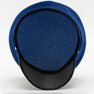 Professional blue pilot captain hat with black brim for costume party performance