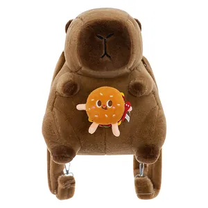 Niedlicher Wasserschwein-Plüschrucksack mit Hamburger-Maskottchen, kreatives Geschenk