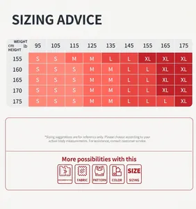 Size recommendation chart for outdoor faux two-piece tennis dress with customization detail.