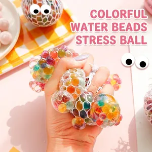 Rainbow Mesh Squeeze Grape Ball TPR Sensory Stress Relief Squishy Toy For Kids And Adults Party Favors Fidget Toy