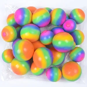 Colorful rainbow striped squeeze stress balls for anxiety relief and sensory fidget play