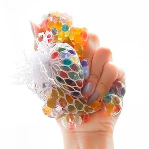 Colorful rainbow mesh grape stress ball for hand squeezing and sensory stress relief
