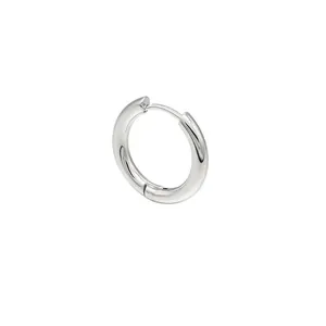 Minimalist 316L stainless steel silver hoop earring for women with polished finish