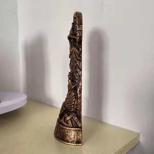 Side view showing the depth of the Norse mythology resin statue in bronze finish