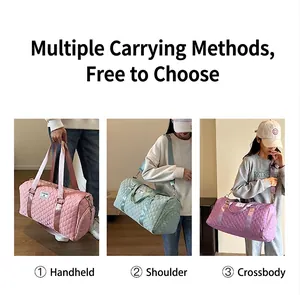 Large capacity travel gym bag shown in hand-held, shoulder, and cross-body styles.