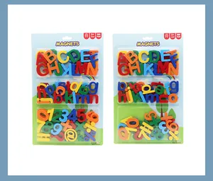 Two sets of colorful magnetic alphabet letters and numbers for early education