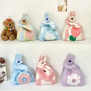 Borse da polso in maglia colorate assortite con motivi floreali carini per regali