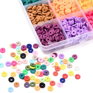 Colorful 4/6mm polymer clay Heishi disc beads set for DIY jewelry and bracelet making
