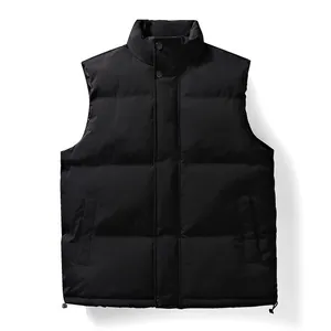 Men's Warm Corduroy Padded Vest Stand Collar Sleeveless Quilted Jacket Autumn Winter Sporty Loose Casual Waistcoat Top