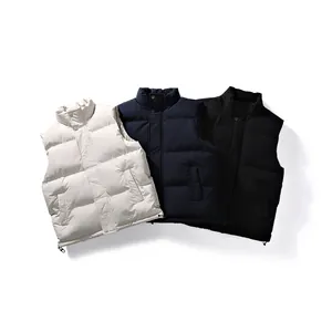 Men's stylish puffer vests in three colors for autumn and winter outdoor wear