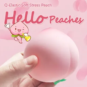 Simulation Peach Strawberry Fruit Squishy Stress Relief Toy Soft Flour Ball Slow Rebound Fidget Toy For Kids Adults Gift