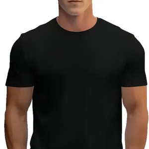 Ademend sneldrogend zwart sport T-shirt voor heren voor fitnesstraining en sportschool