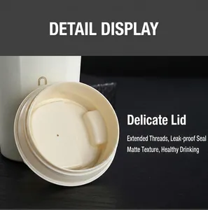Close-up of leak-proof lid with extended threads for 304 stainless steel coffee cup