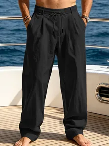 Men's casual loose straight-leg trousers for beach summer vacation