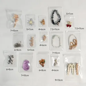 Transparent PVC self-sealing jewelry packaging bags in various sizes for storage