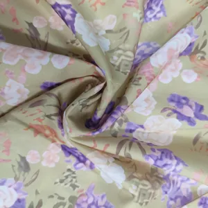 Detail of vintage floral print fabric texture for elegant French style summer dress