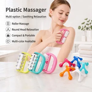 Professional handheld plastic roller massager tool for body muscle relaxation and soothing