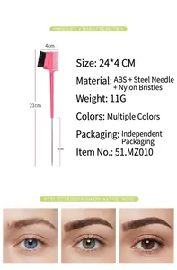 Detailed product specifications of the double-headed eyebrow comb and eyelash brush beauty tool