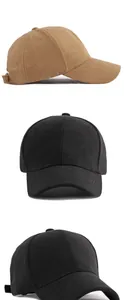 Detailed views showing the soft suede material and stitching on blank baseball caps