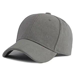 Minimalist grey suede baseball cap with sun protection for stylish men and women