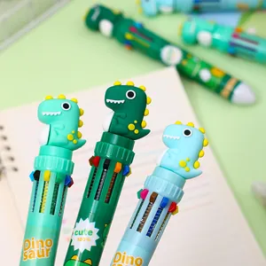 Cute cartoon dinosaur 10-color ballpoint pen for students and creative journaling