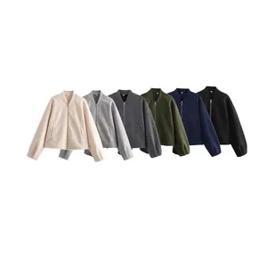 Soft zip-up casual jackets for women available in six versatile autumn colors
